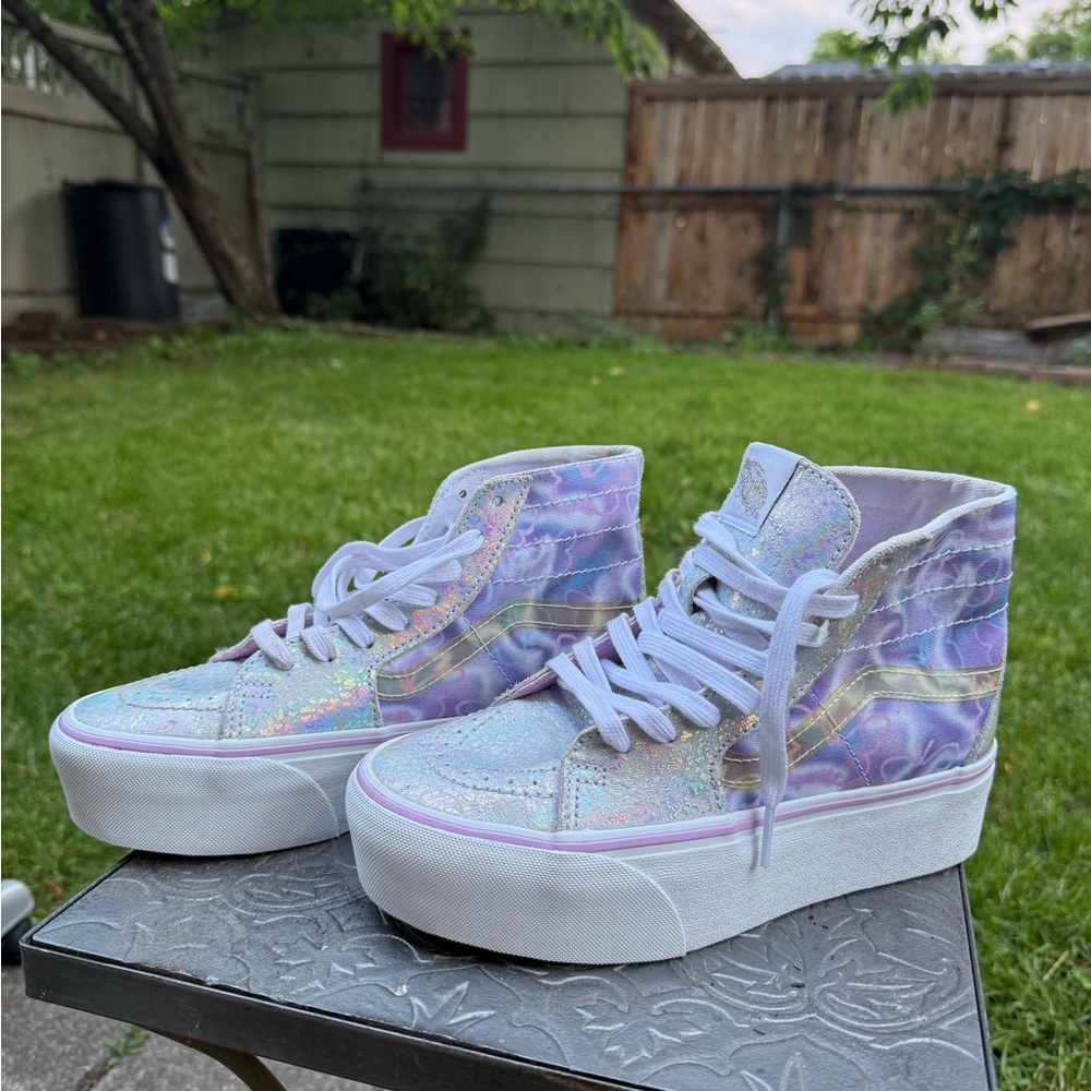 Vans Sk8-Hi Tapered Stackform Platform Shoe Sneaker Butterfly Dream White Womens